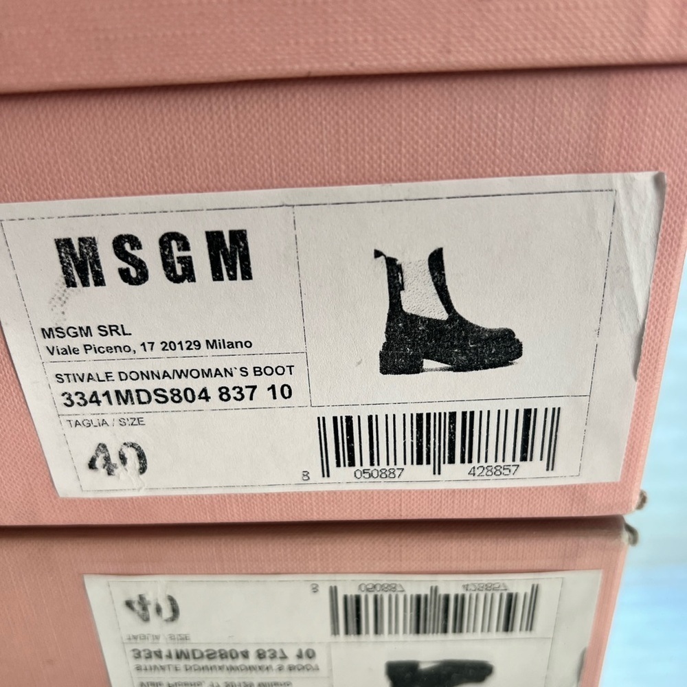 MSGM Stivale DONNA BLACK Chunky Lug Boot Highlight ORANGE EU 40 Brand NEW - Picture 9 of 11